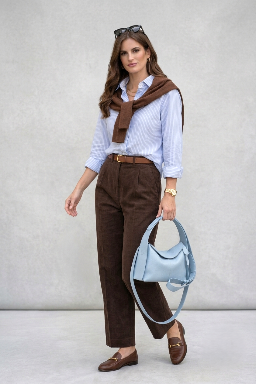 Casual chic look with leather bag