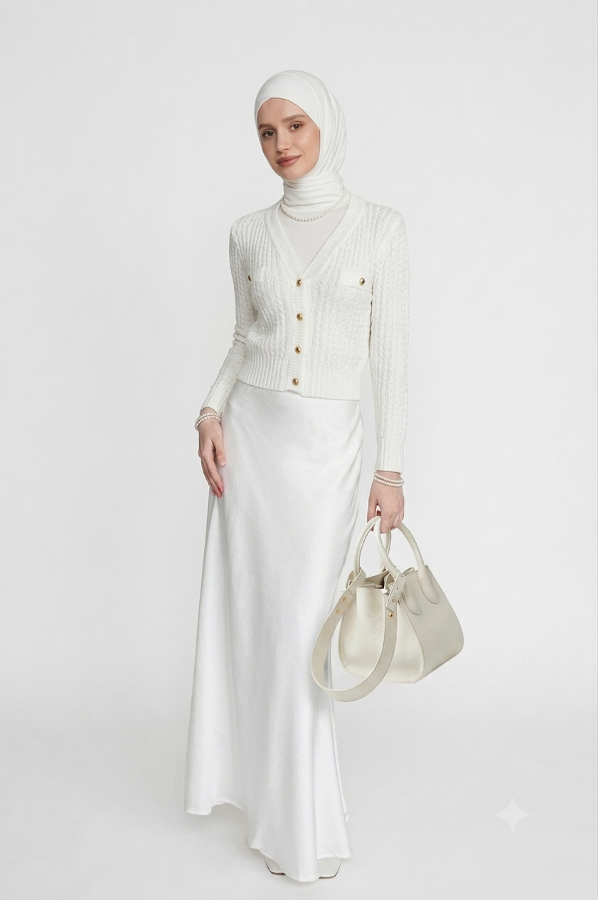 Clean look with white bag
